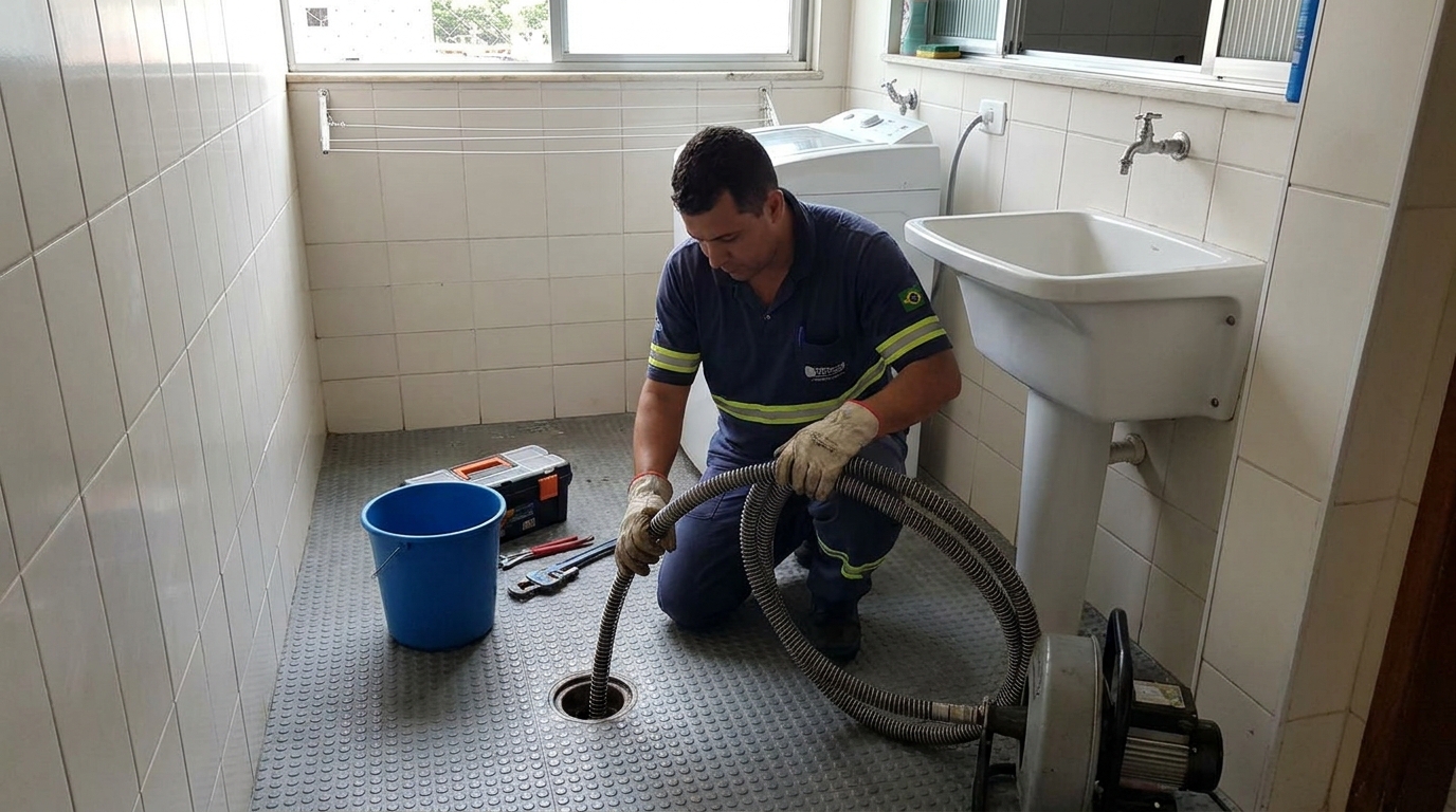 Desentupimento de ralo residencial em João Pessoa‑PB